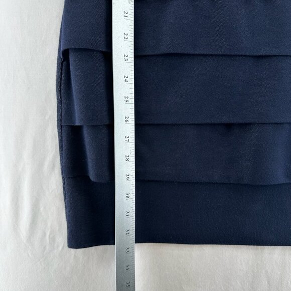 Sweet Storm Sleeveless Mini Dress Womens L Bodycon Tiered V-Neck Lined Navy Blue - Picture 8 of 11